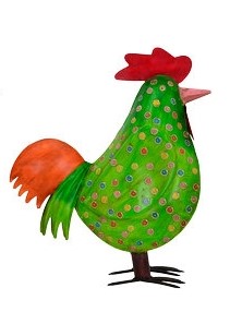 Hahn mit Punkten Grün