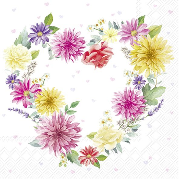 Ihr Cocktail-Servietten HEART MADE OF FLOWERS