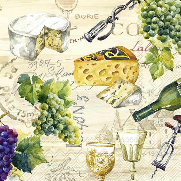 Ihr Cocktail-Servietten WEIN cream